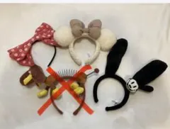 ディズニーキャラクター カチューシャ3点セット（ミニー、リボン、オズワルド）