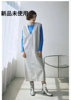 新品未使用　&.nostalgia ラメへリンボーンVネックジャンスカ