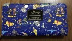 #ディズニーキャラクター 財布 長財布　青色