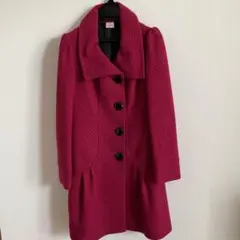 Pin CurlロングコートMピンクレッド