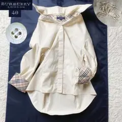 美品 バーバリー ロンドン ノバチェック ホースロゴ スキッパー シャツ L