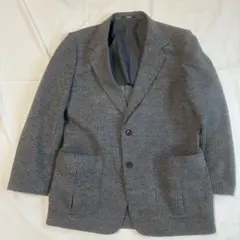 テーラードジャケット グレーブルー系 ミックスツイード風 肩パッドなし