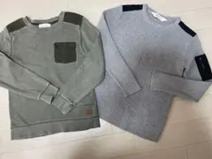 H&M 2点セット　薄ニット、カットソートレーナー 122/128