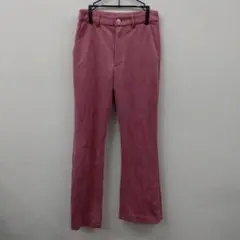(134) JEANASIS ピンク フレアパンツ 裾スリット