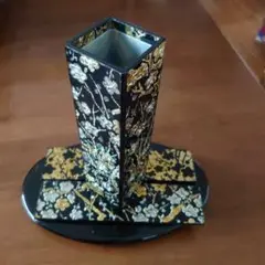 金箔工芸品 紫竹 角胴張花生