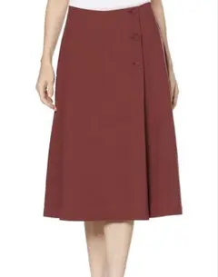 ナチュラル・ビューティー・ベーシック　ロングスカート ワインレッド