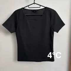 4℃ 黒の半袖カットソー Mサイズ