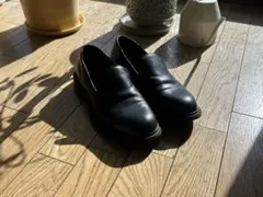 ブラックレザー スリッポンローファー