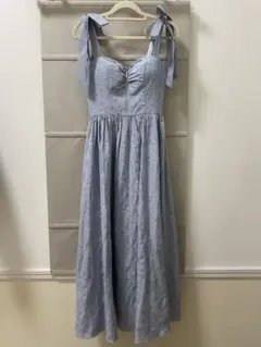 sugar 水色リボンストラップマキシドレス　今日のみ値下げ中