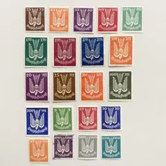 外国切手21枚（ドイツ：鳩の航空切手）