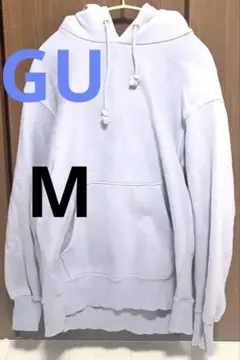 GU ジーユー 水色 フード付きパーカー　メンズ　Mサイズ