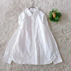 【無印良品】白シャツ 綿100% 長袖シャツ M ベーシック シンプル 良品計画