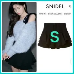 新作新品♥️ SNIDEL レイヤードフリルミニスカショーパン✨BLK