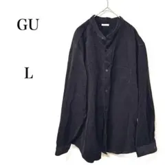 GU ジーユー　ブラック　コーデュロイシャツ　MENS L 綿100%