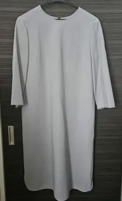 プラステ　グレー 七分袖 ワンピース