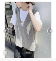 Spick&Span リネンツイードベスト　ブラック