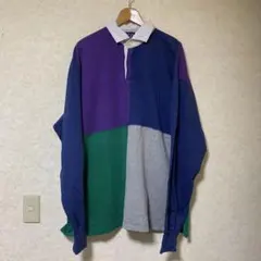 90sビンテージ オールド ギャップ GAP ラガーシャツ ポロ パッチワーク