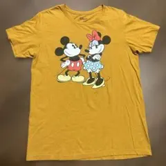 【大人気】ディズニー公式ミッキー ミニー Tシャツ L マスタード アメカジ古着のサムネイル