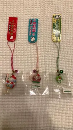 ご当地キティストラップ　根付け　岡山限定　3点セット