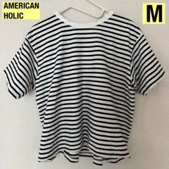 ★AMERICAN HOLIC★レディース★半袖ペプラム★M★ボーダー★