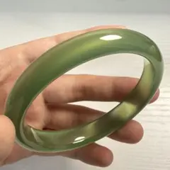 超美品 ミャンマー産本翡翠バングル 緑 - メルカリ