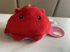 リバーシブル　メンダコ　ぬいぐるみ　ピュアレッド×ラベンダー　ボールチェーン付！