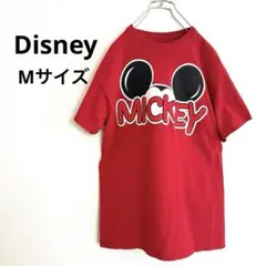 Disney ミッキー 赤 半袖 Tシャツ 日本未発売　Mサイズ 古着 希少