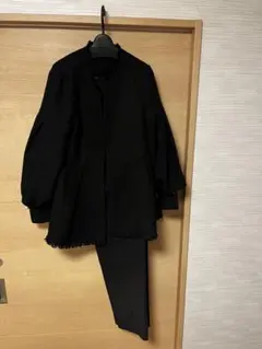 ルイルエブティック ノーカラー ツイード ペプラム パンツスーツ 上下セット