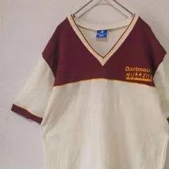 90s チャンピオン USA製 カレッジ ゲームシャツ Vネック リンガー