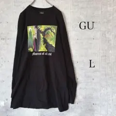 GU Tシャツ 長袖 Disney マレフィセント キャラクター ブラック Lのサムネイル