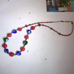 赤のベネチアガラスのネックレス