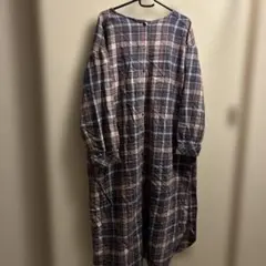 No.388 SM2 cotton×麻チェック柄2wayワンピースタグ付きF