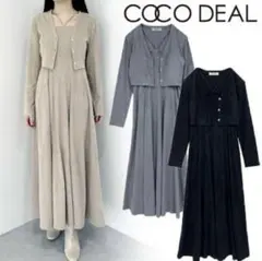 COCODEAL ココディール コールテンコンパクトカーデ × キャミワンピース