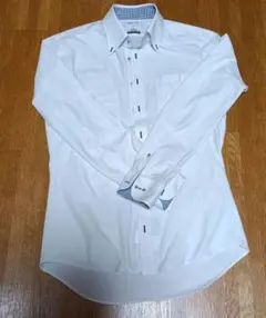 ORIHICA スーパーノーアイロン ホワイトボタンダウン　長袖シャツ