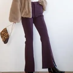 GRL センター切り替えスリットフレアパンツ