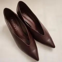 美脚効果◎✨ルタロン　ポインテッド　ハイバンプパンプス　Vカット　25cm