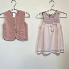 ファミリア　ワンピース　ベスト　80cm