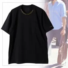 【人気モデル】クロムハーツ ネックロゴ ゴールドプリント Tシャツ L 黒のサムネイル