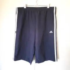 adidas アディダス ハーフパンツ L 紺 3本ライン スポーツウェア