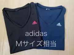 adidas VネックTシャツ 2枚セット Mサイズ相当