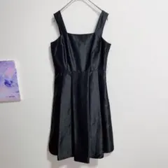 ペイトンプレイス ワンピース ノースリーブ 結婚式　フォーマル　黒　光沢感