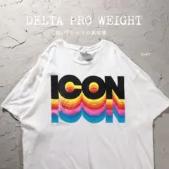 DELTA PRO WEIGHT 白Tシャツ ICON レインボーグラデーション