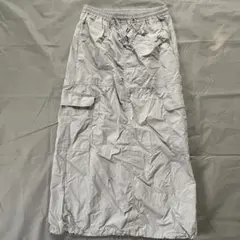 グレー ロングスカート ゴム ドローコード付き　GU