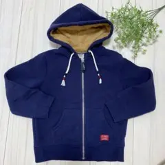 フード付き裏起毛パーカー　110 紺