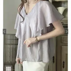 シアーショルダーフリルブラウス GRL