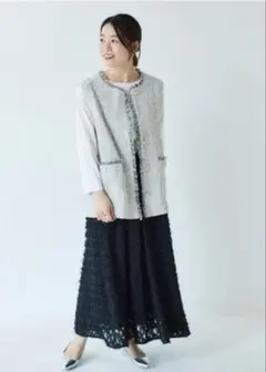 le.coeur blanc ルクールブラン　フェザージャガードギャザースカートのサムネイル