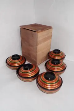 G011-漆器 蓋付き椀 5個セット