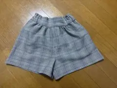 グローバルワーク　チェック柄 ハーフパンツ サイズ140 グレー