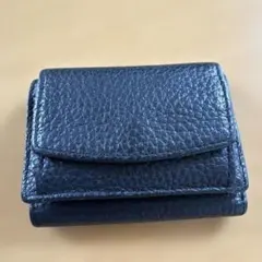 本革 三つ折 ミニ財布小銭入れ スキミング防止 ミニウォレット ブラックのサムネイル