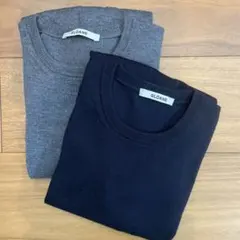 【訳あり】SLOANE 14Gメリノウール天竺クルーネックニット ネイビー